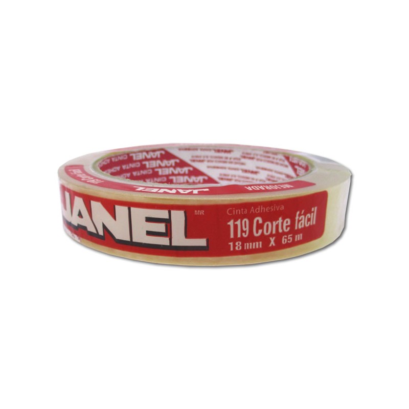 CINTA ADHESIVA JANEL 119 MEDIDA 18 MM X 65 MTS