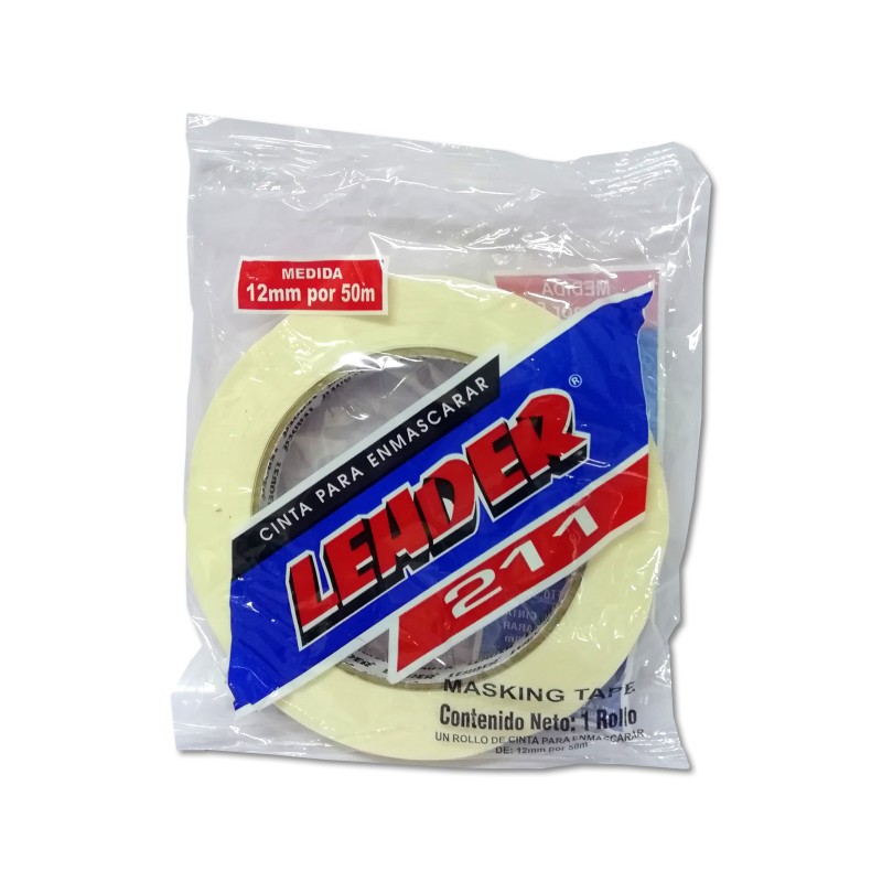 CINTA MASKING TAPE LEADER MODELO 211 12 MM X 50 MTS