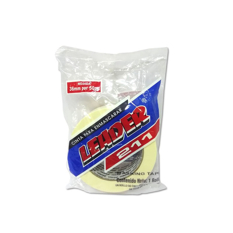 CINTA MASKING TAPE LEADER MODELO 211 MEDIDA 36 MM X 50 MTS