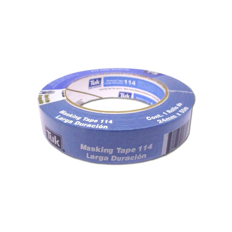 CINTA MASKING TAPE TUK COLOR AZUL 114 24 MM X 50 MTS