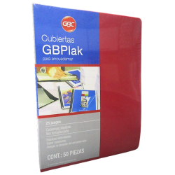 CUBIERTA PLASTICA CARTA GBPLAK ROJO CON 50 PIEZAS