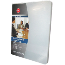 CUBIERTA PLASTICA CARTA GBC PREMIUM RAYADO CRISTAL