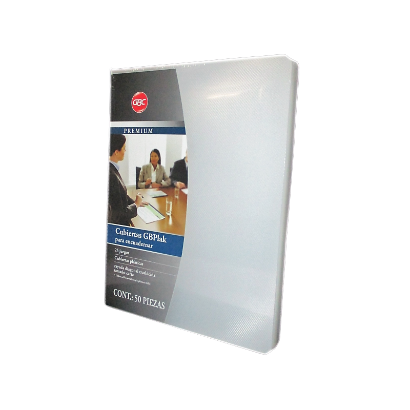 CUBIERTA PLASTICA CARTA GBC PREMIUM RAYADO CRISTAL