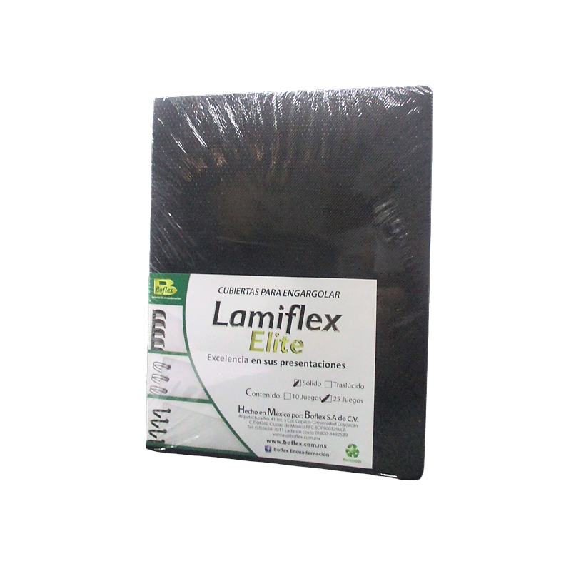 CUBIERTA PLASTICA LAMIFLEX NEGRA CON 50 PIEZAS