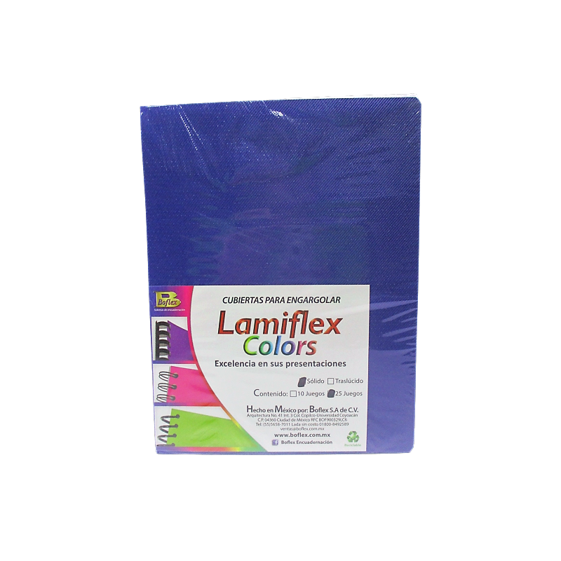 CUBIERTA PLASTICA LAMIFLEX TAMAÑO CARTA AZUL SOLIDO