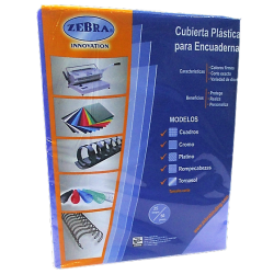 CUBIERTA PLASTICA AZUL TAMAÑO CARTA CON 50 PIEZAS