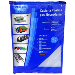 CUBIERTA PLASTICA KRISTAL TAMAÑO CARTA CON 50 PIEZAS ZEBRA