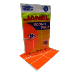 ETIQUETA NARANJA JANEL No 25 MEDIDA 50MM X 100MM ECONO PACK E065010216