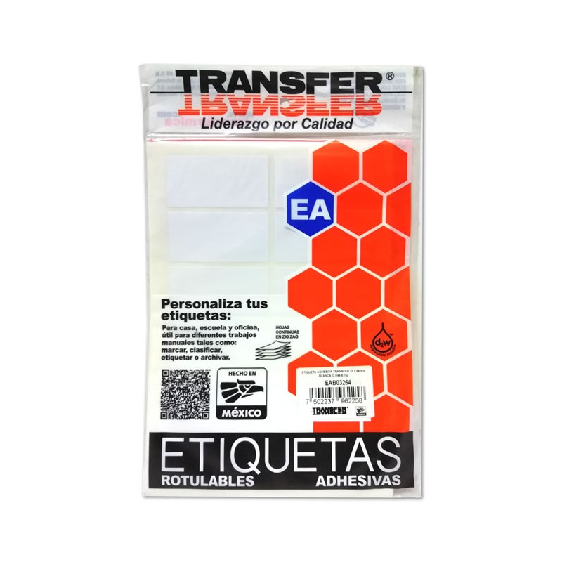 ETIQUETAS BLANCAS TRANSFER