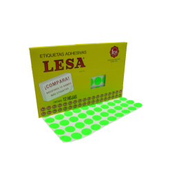 ETIQUETAS CIRCULAR FLUORESCENTES VERDE LESA