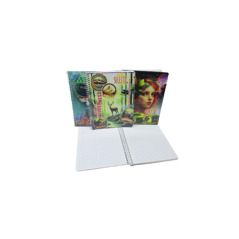 CUADERNO FRANCES ESPIRAL CUADRO GRANDE 7MM 100 HOJAS SELECTO