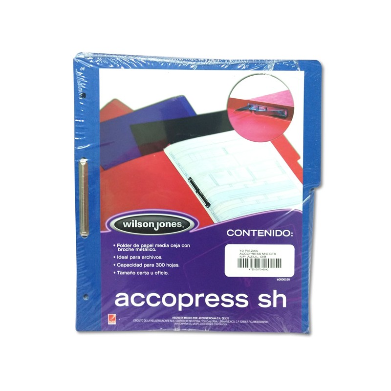 FOLDER CON BROCHE 8 CMS TAMAÑO CARTA AZUL OSCURO