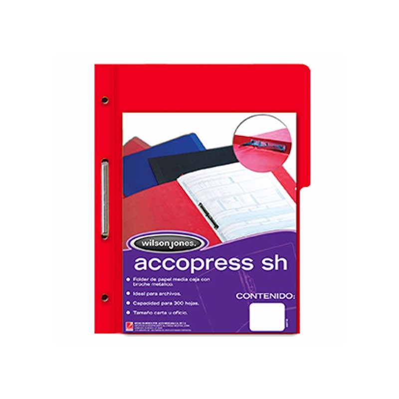 FOLDER CON BROCHE 8 CMS TAMAÑO OFICIO ROJO