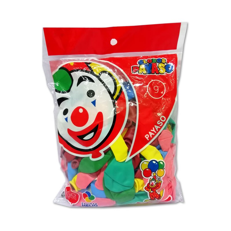 GLOBOS PAYASO COLORES SURTIDO No 9