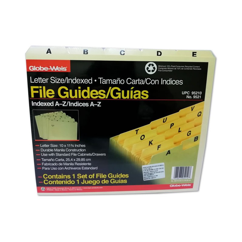 GUIAS PARA ARCHIVO ALFABETICAS GLOBE WEIS