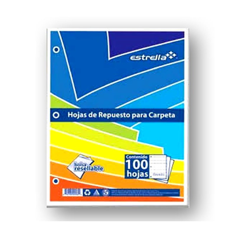 HOJAS REPUESTO PARA CARPETA CARTA ESTRELLA C-5