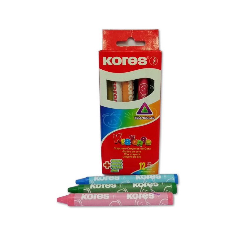 KRAYONES DE CERA TRIANGULAR CON 12