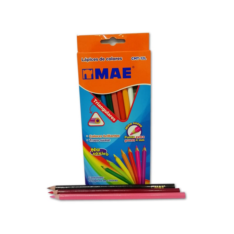 LAPICES DE COLORES TRIANGULAR MAE CON 12 COLORES