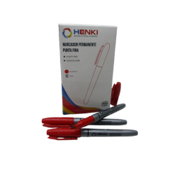 MARCADOR PERMANENTE FINO ROJO HENKI