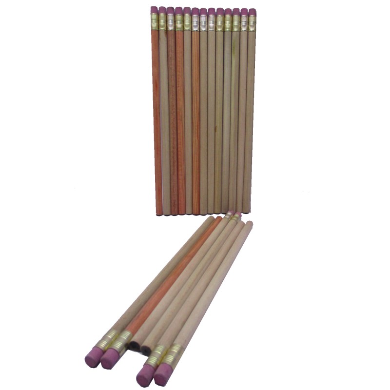 LAPIZ  DE MADERA Y GRAFITO CRUDO CON GOMA DIXON