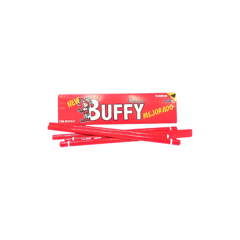 LAPIZ ROJO CARMIN TRIANGULAR BUFFY