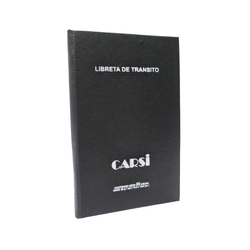 LIBRETA DE TRANSITO CON 80 HOJAS CARSI