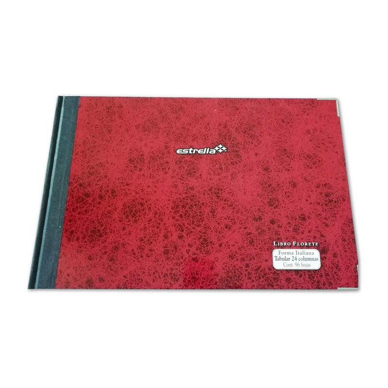 LIBRO FLORETE TABULAR 24 COLUMNAS 96 HOJAS ESTRELLA ITALIANA