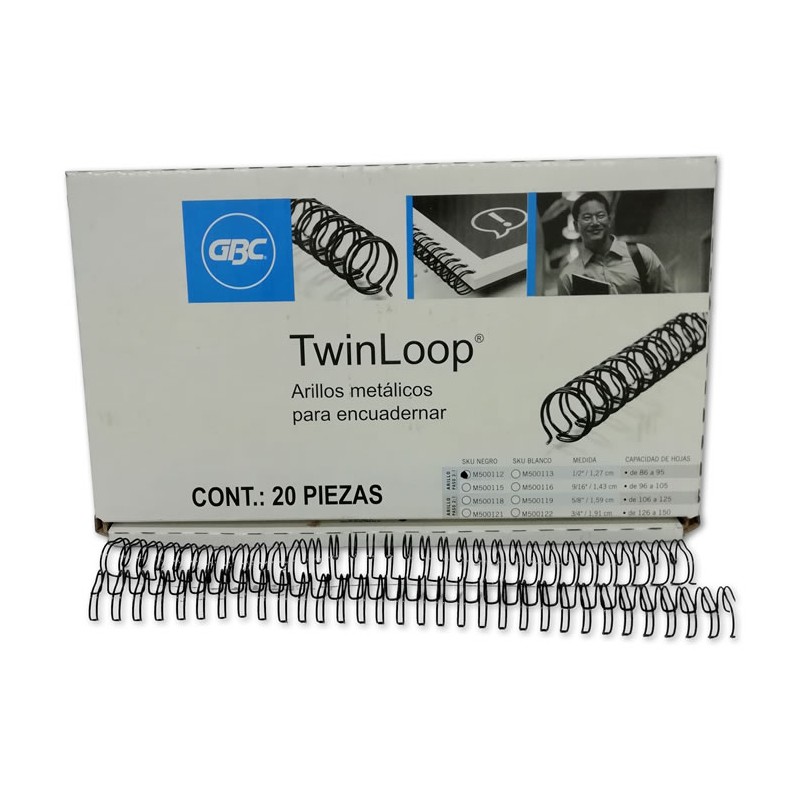 ARILLO METALICO NEGRO 1/4 NEGRO CON 20 PIEZAS GBC