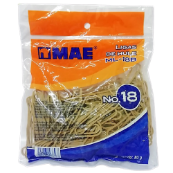 LIGA DE HULE NATURAL No 18 EN BOLSA MAE