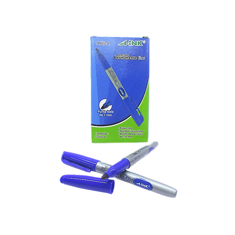 MARCADOR PERMANENTE FINO AZUL A-INK