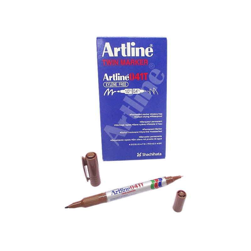 MARCADOR PERMANENTE DOBLE PUNTA CAFE ARTLINE