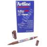 MARCADOR PERMANENTE DOBLE PUNTA CAFE ARTLINE