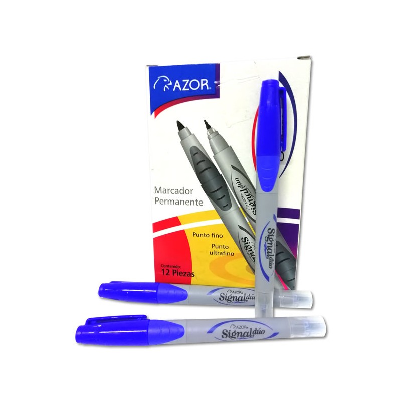 MARCADOR PERMANENTE DUO AZUL