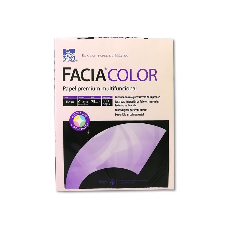 PAPEL FACIA COLOR TAMAÑO CARTA ROSA