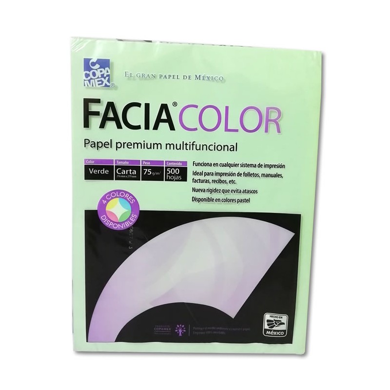 PAPEL FACIA COLOR TAMAÑO CARTA VERDE
