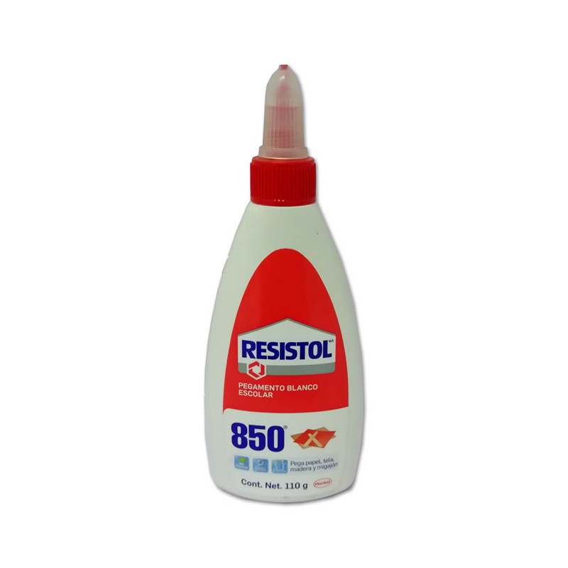 PEGAMENTO LIQUIDO BLANCO ESCOLAR RESISTOL 850 DE 110 GRAMOS