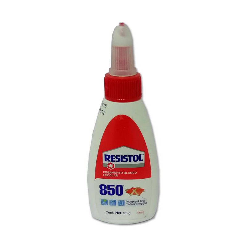 PEGAMENTO LIQUIDO BLANCO ESCOLAR RESISTOL 850 55 GRAMOS