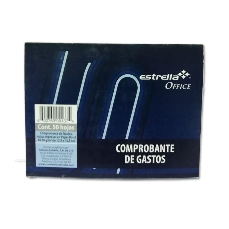 BLOCK COMPROBANTE DE GASTOS ESTRELLA