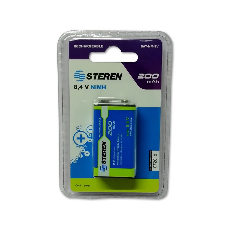 PILA RECARGABLE STEREN 9V