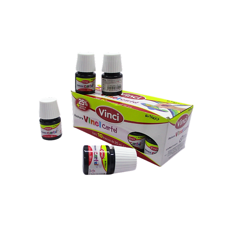 PINTURA VINCI 25ML COLOR NEGRO BUJIA