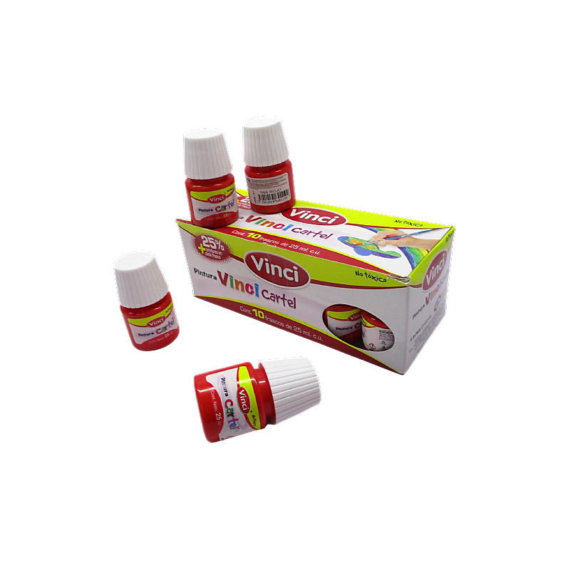PINTURA VINCI 25ML COLOR ROJO