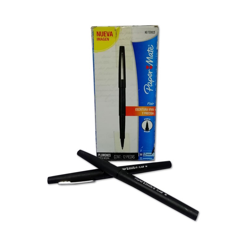 PLUMIN FLAIR PUNTA NYLON NEGRO