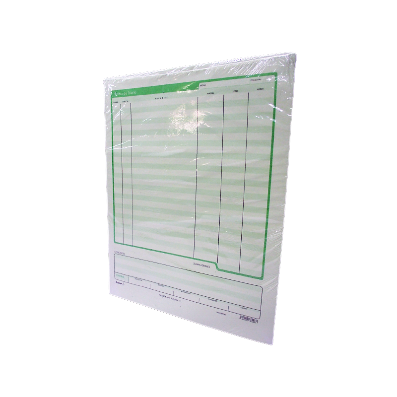 POLIZA DE DIARIO TAMAÑO CARTA