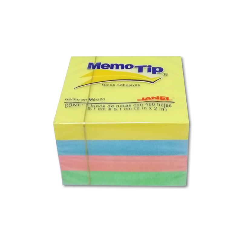 NOTAS ADHESIVAS 2X2 CUBO PASTEL