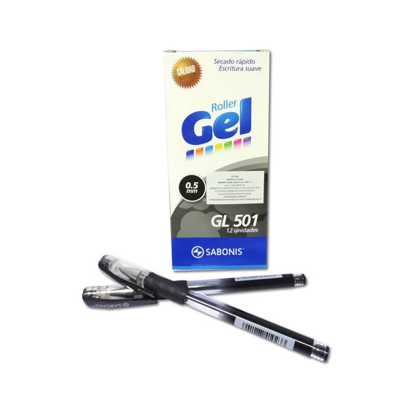 BOLIGRAFO ROLLER GEL NEGRO SABONIS
