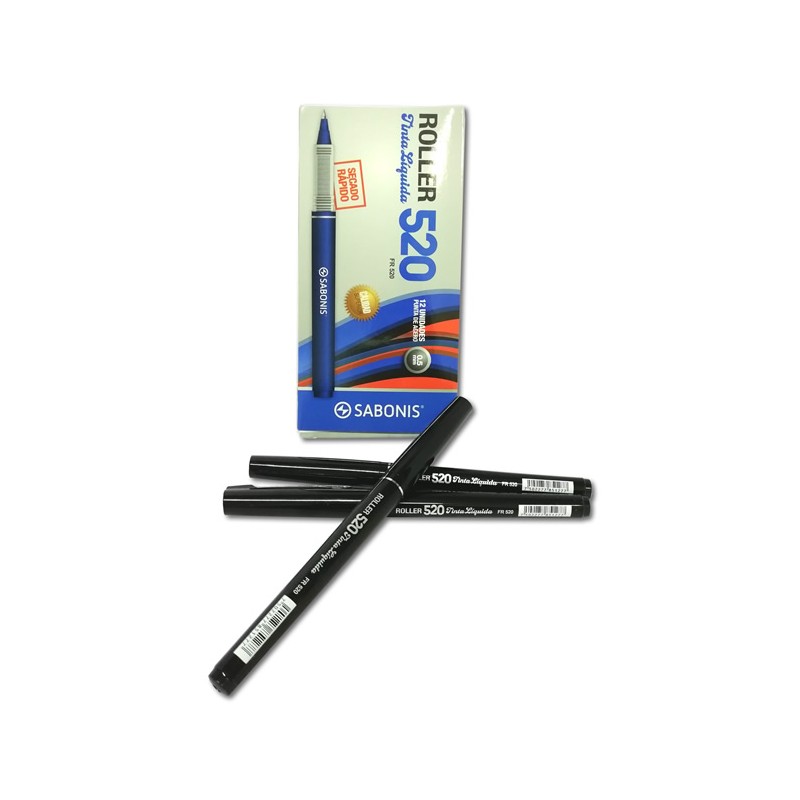BOLIGRAFO ROLLER TINTA LIQUIDA NEGRA SABONIS