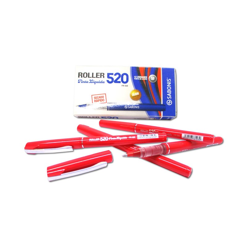 BOLIGRAFO ROLLER TINTA LIQUIDA ROJO SABONIS