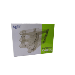 CHAROLA DE ACRILICO CARTA HUMO 3 NIVELES SABLON